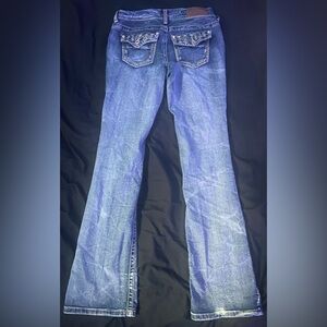 Ariya Blue Embellished Back-Pocket bootcut/flare Jeans